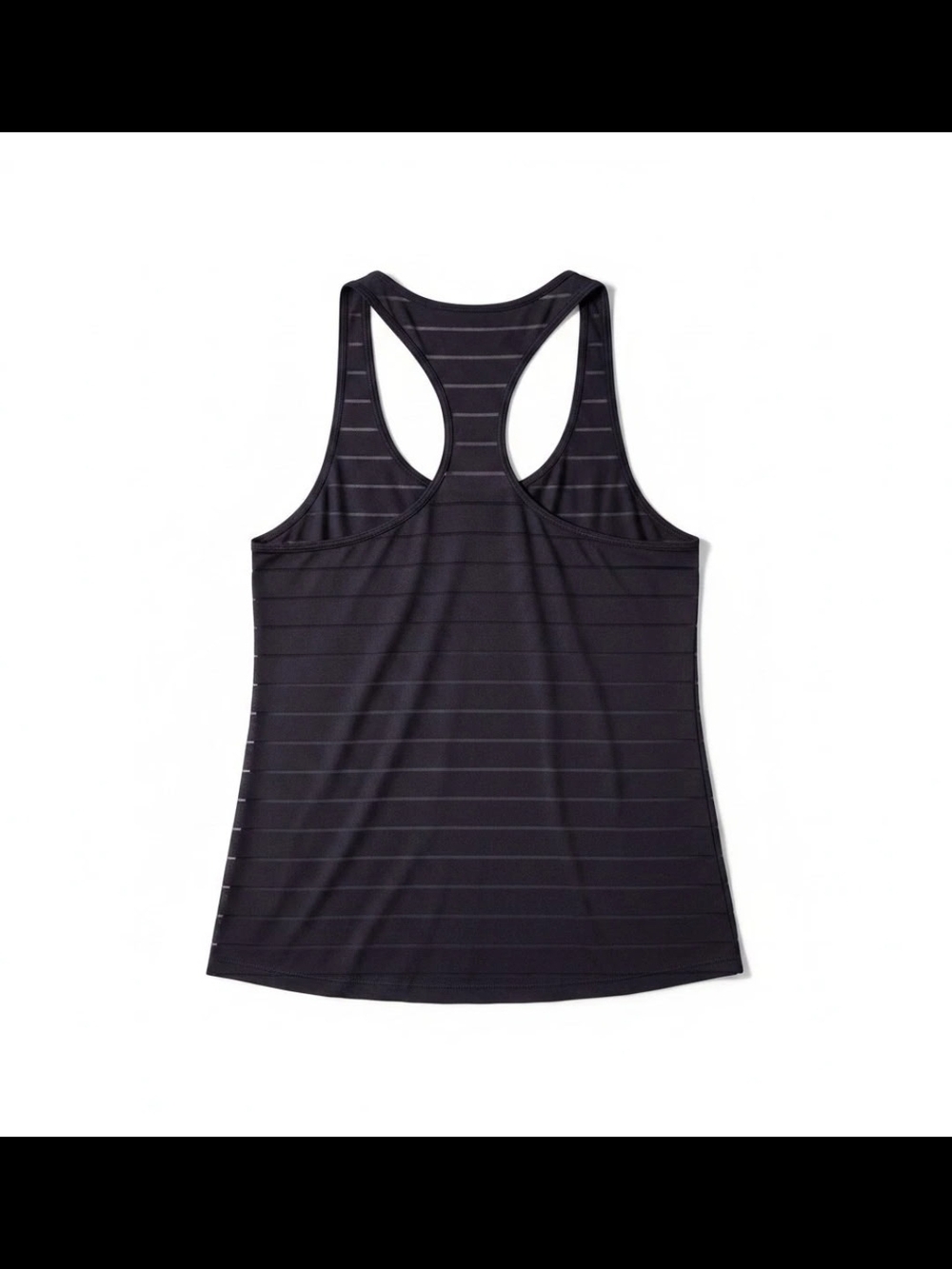 Sheer Striped Racerback Tank Top - Black - Picture 2 of 4